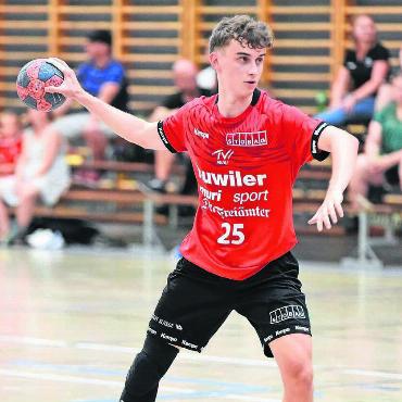 Muri doppelt in Frick nach - Muris Alex Meier erzielte zehn Tore. Er war der erfolgreichste Torschütze in der Partie. Bild: tvm