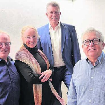 Anspruchsvolles Jahr - Der Vorstand freut sich über die Baufortschritte (v. l.): Kurt Notter, Monika Küng, Präsident Paul Huwiler und Dieter Hafen. Es fehlt Andrea Fuchs. Bilder: Walter Minder