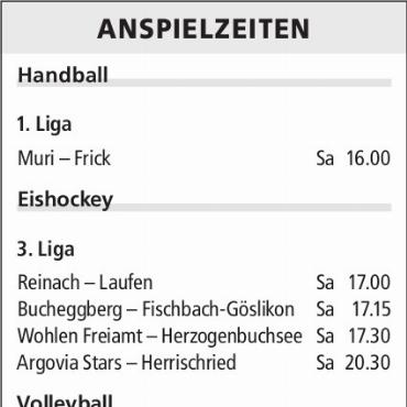 ANSPIELZEITEN