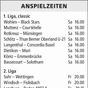 ANSPIELZEITEN