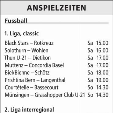ANSPIELZEITEN