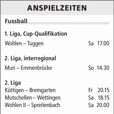 ANSPIELZEITEN