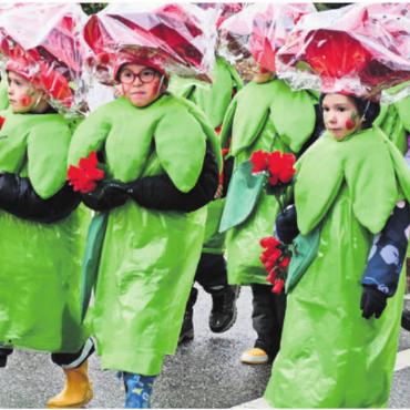 Wer schreitet durch Regen und Wind - Die schönen Rosenblüten werden mit Cellophan vor dem Regen geschützt.