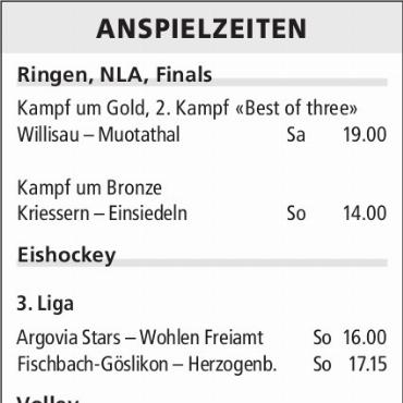 ANSPIELZEITEN