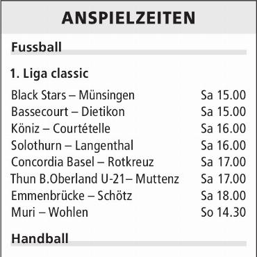ANSPIELZEITEN