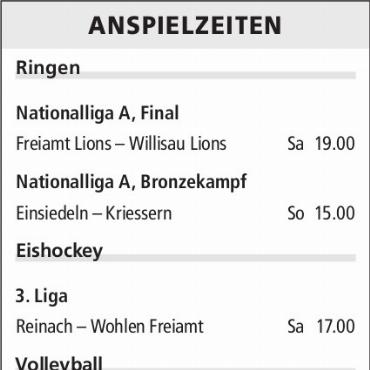 ANSPIELZEITEN