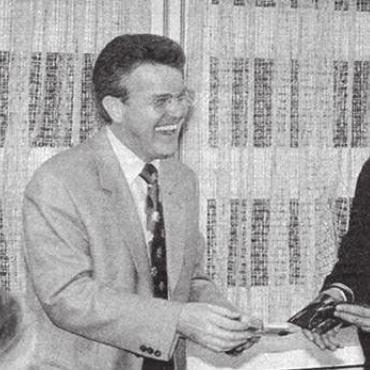 Internationaler Besuch - Der Boswiler Gemeindeammann Erwin Berger (links) empfängt Bild: Archiv