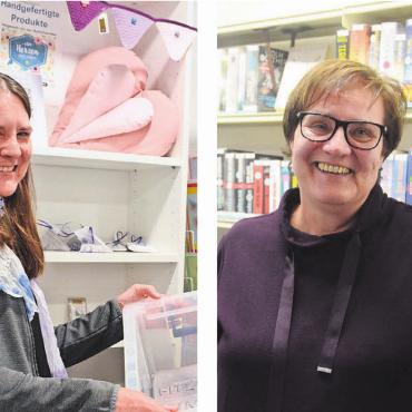 Mit vielen neuen Ideen - Wechsel in der Leitung der Bibliothek: Simona Steger (links) hat ab März die Aufgaben von Renate Wirth (rechts) übernommen. Sie wurde zuvor durch ihre Vorgängerin in ihre neue Funktion eingearbeitet. Bilder: Archiv