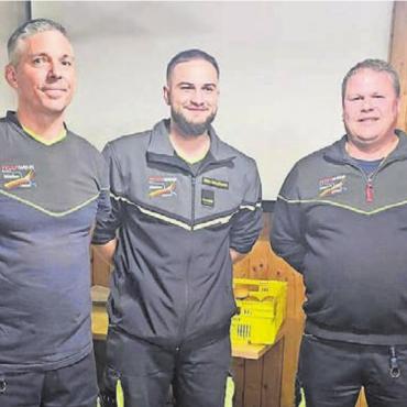 Aus nächster Nähe - Kommandant Hauptmann Roger Weibel, Oberleutnant Marc Schulthess, Stellvertreter Kommandant ab 1. Januar und Oberleutnant Patrick Kaiser, abtretender Stellvertreter Kommandant per 31. Dezember. Bild: zg