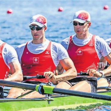 Mehr lag nicht drin - Tim Roth (2. v. r.) und seine Teamkollegen haben alles gegeben an den Olympischen Spielen. Der Vierer ohne Steuermann musste aber Lehrgeld zahlen. Bild: Swiss Rowing
