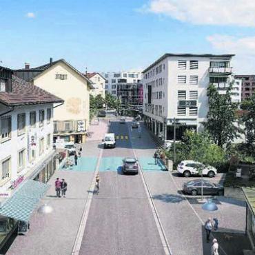 Mehrwert fürs ganze Zentrum - Die Aufwertung der Zentralstrasse hat für Wohlen diverse Vorteile. Bild: pd