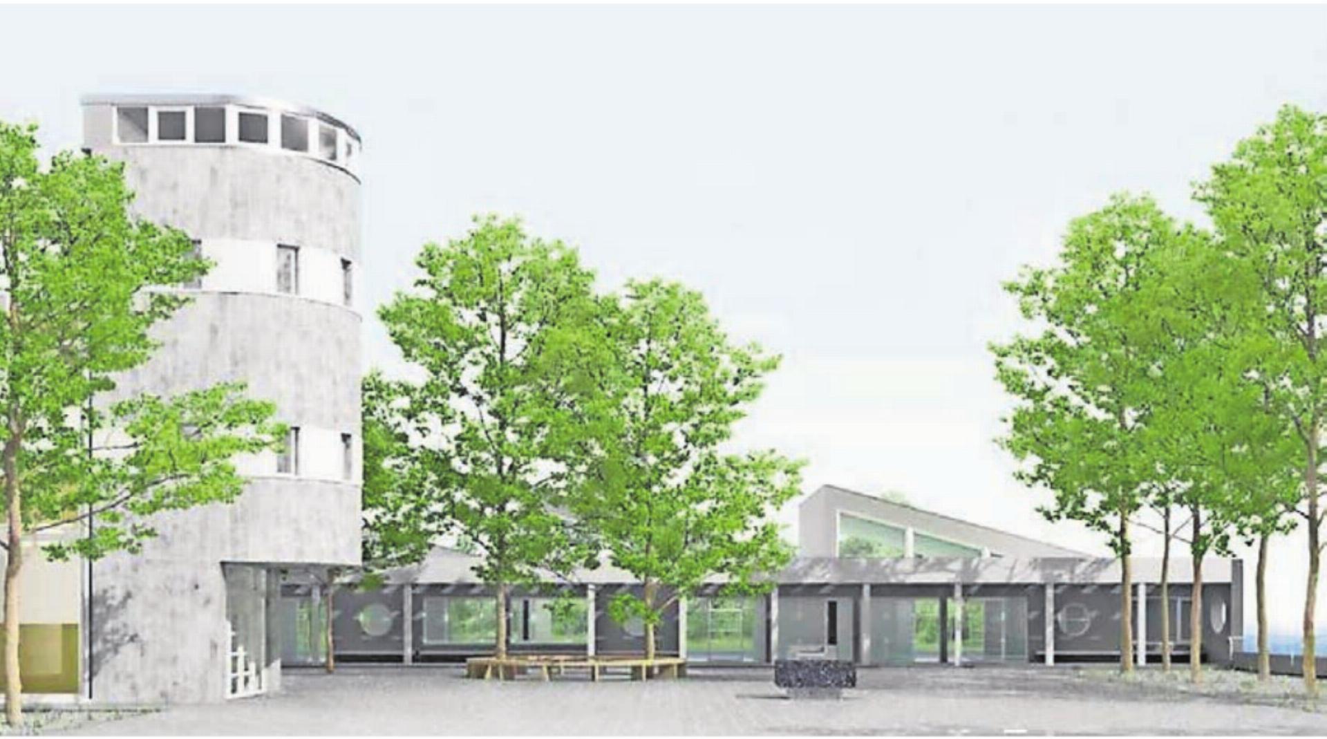 So könnte dereinst der Pausenplatz des Schulhauses Eggen aussehen. Das Bild zeigt eine Visualisierung des Siegerprojekts. 
Visualisierung: zg - Das Bild wird blockiert. – Möglicherweise durch einen aktiven Adblocker.