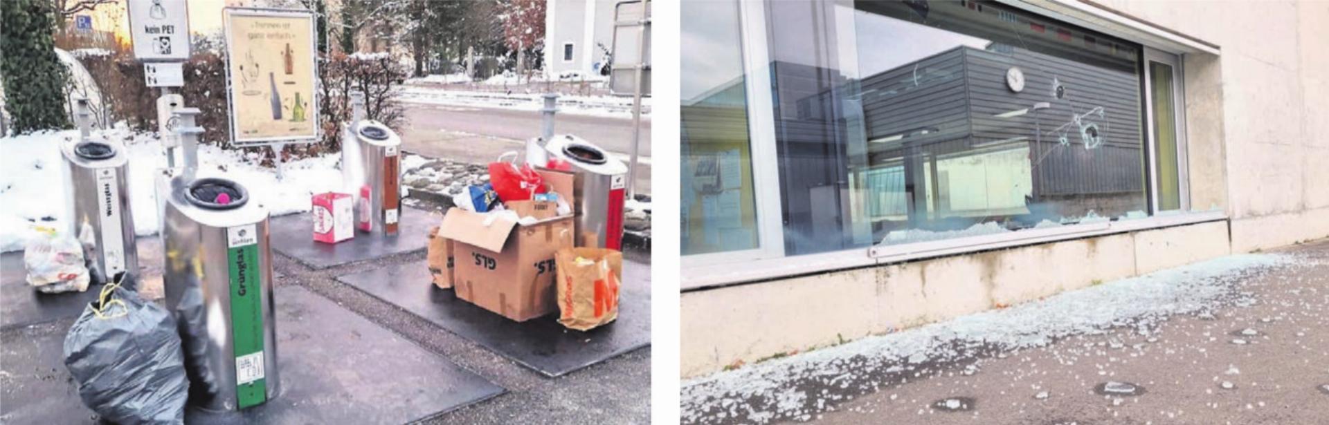 Bilder: zg/Archiv Ob die Sauordnung an den Entsorgungsstellen oder die sinnlose Zerstörung an Schulhäusern: Die Wohler Politik hat genug und fordert jetzt Massnahmen.