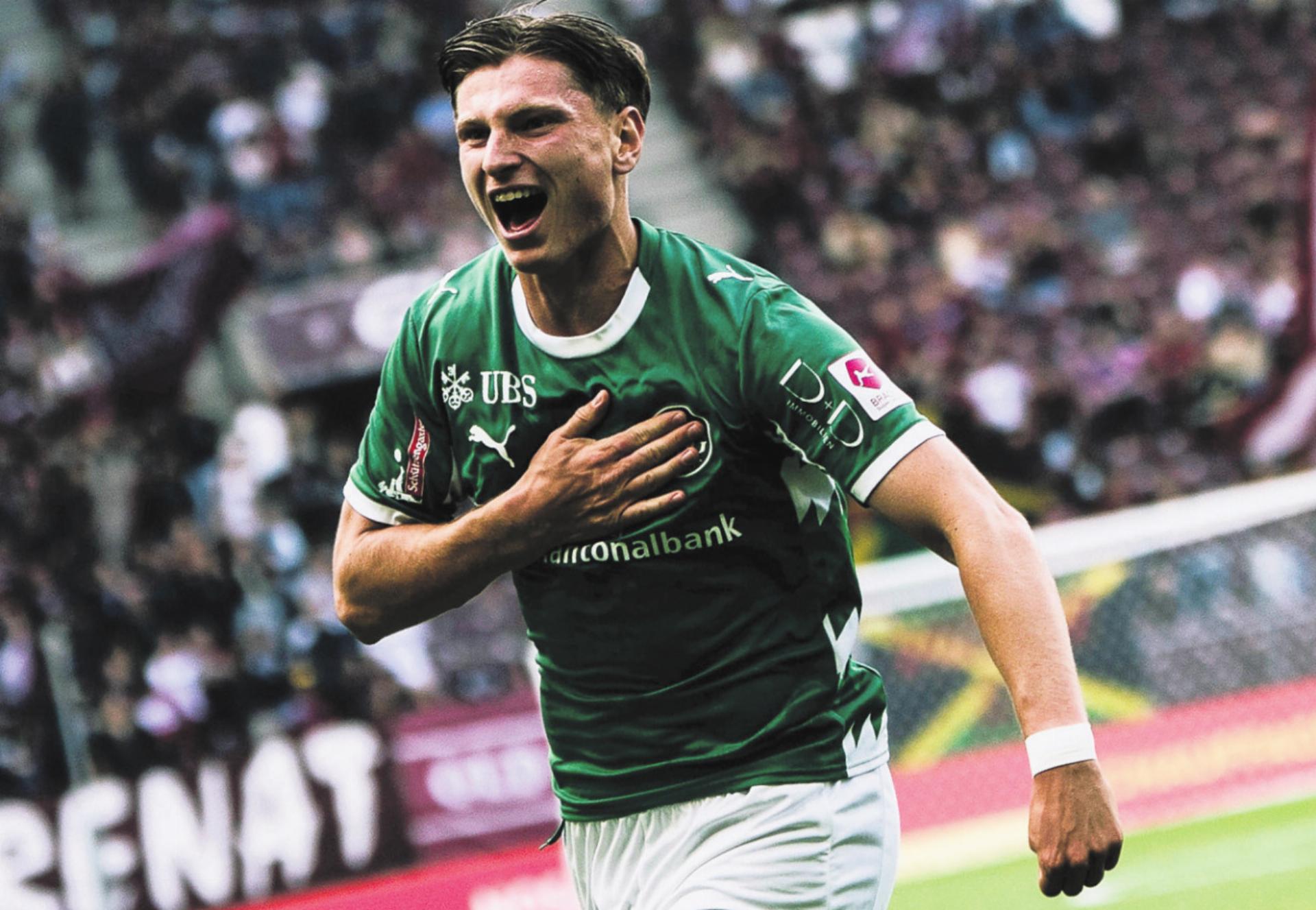 Mit acht Toren führt Alessandro Vogt vom FC St. Gallen die Torschützenliste der Super League an. 
Bild: FC St. Gallen 1879 - Das Bild wird blockiert. – Möglicherweise durch einen aktiven Adblocker.