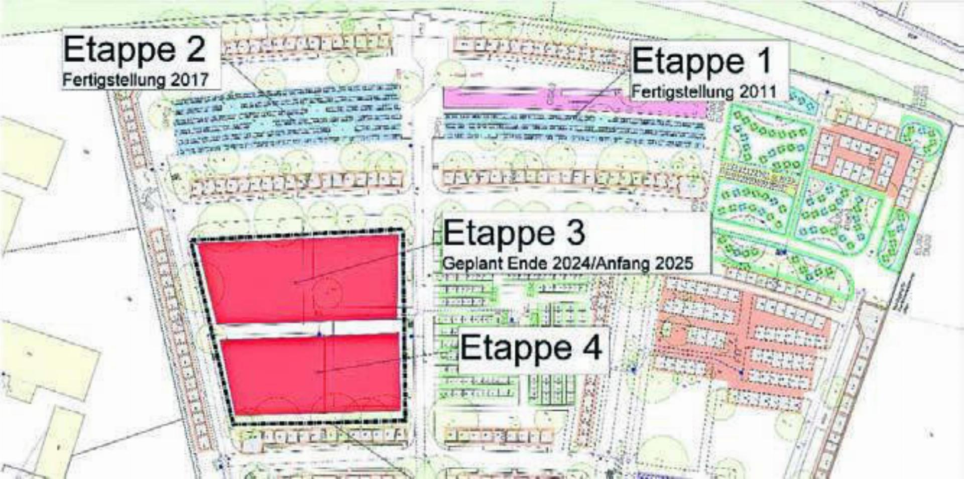 Bei den Urnenplattengräbern wird jetzt Etappe 3 in Angriff genommen. Etappe 4 gilt als Reserve. Bild: pd