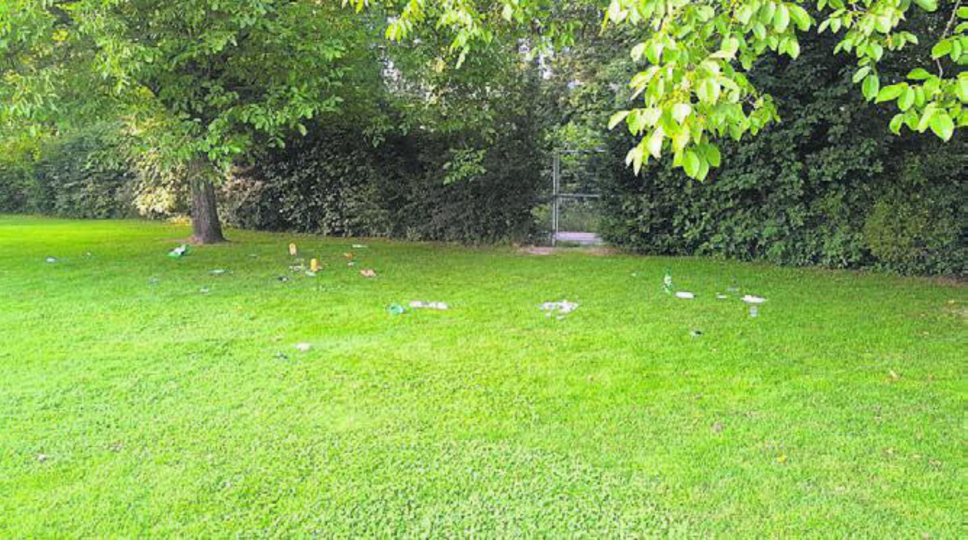Bierflaschen, Aludosen, Tetrapackungen und haufenweise Verpackungen. Einige vieler Hinterlassenschaften von jugendlichen Badegästen. Bild: zg