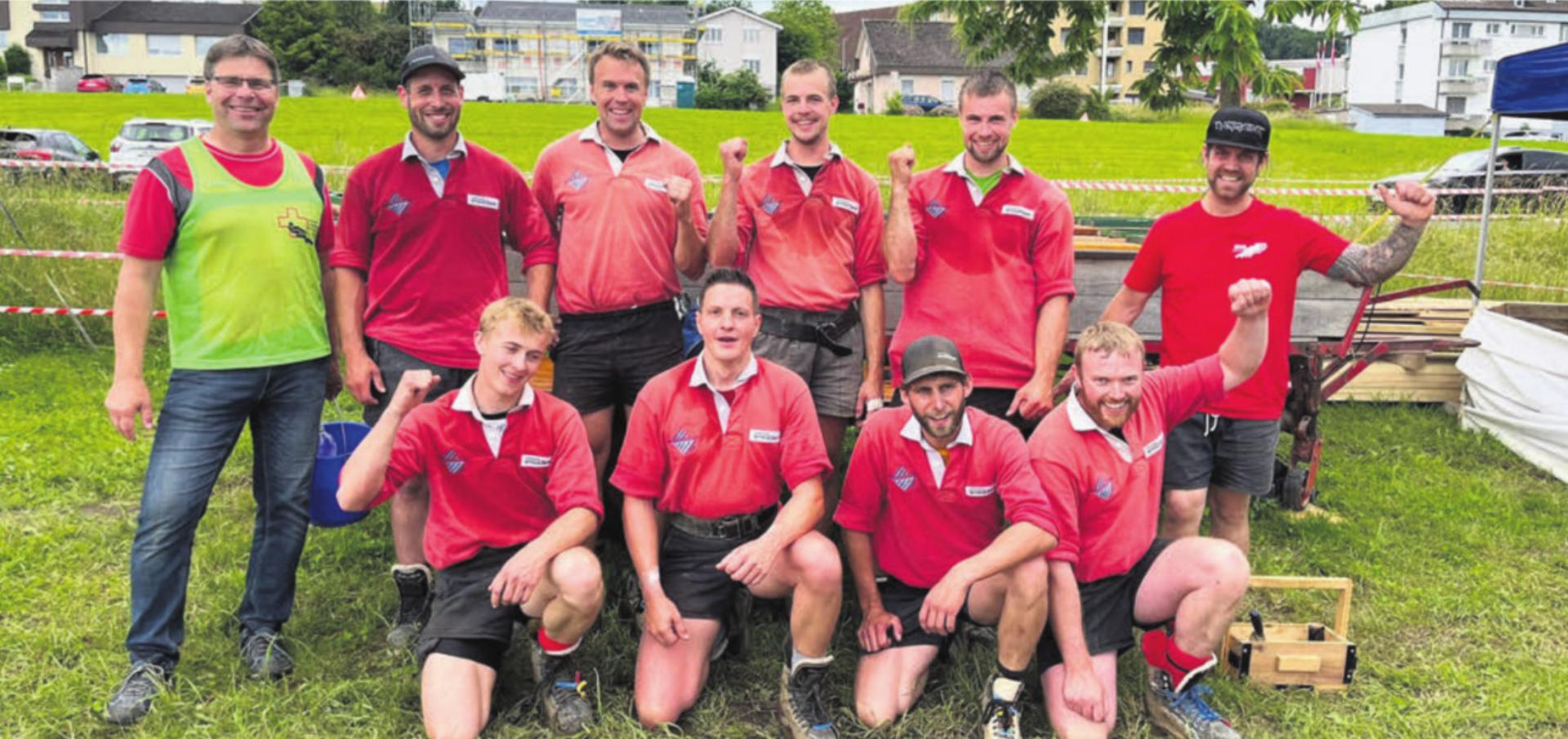 Die Sinser Herren 640 kg erzogen sich den 5. Rang in Nottwil und freuen sich auf den Auftritt zu Hause. Bild: zg