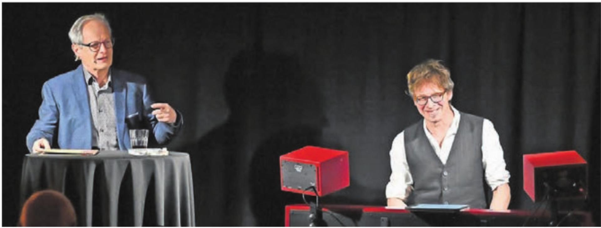 Autor Jörg Meier und Pianist Lukas Stäger bringen das kulturelle Leben zurück in die «Sonne». Bild: zg - Das Bild wird blockiert. – Möglicherweise durch einen aktiven Adblocker.