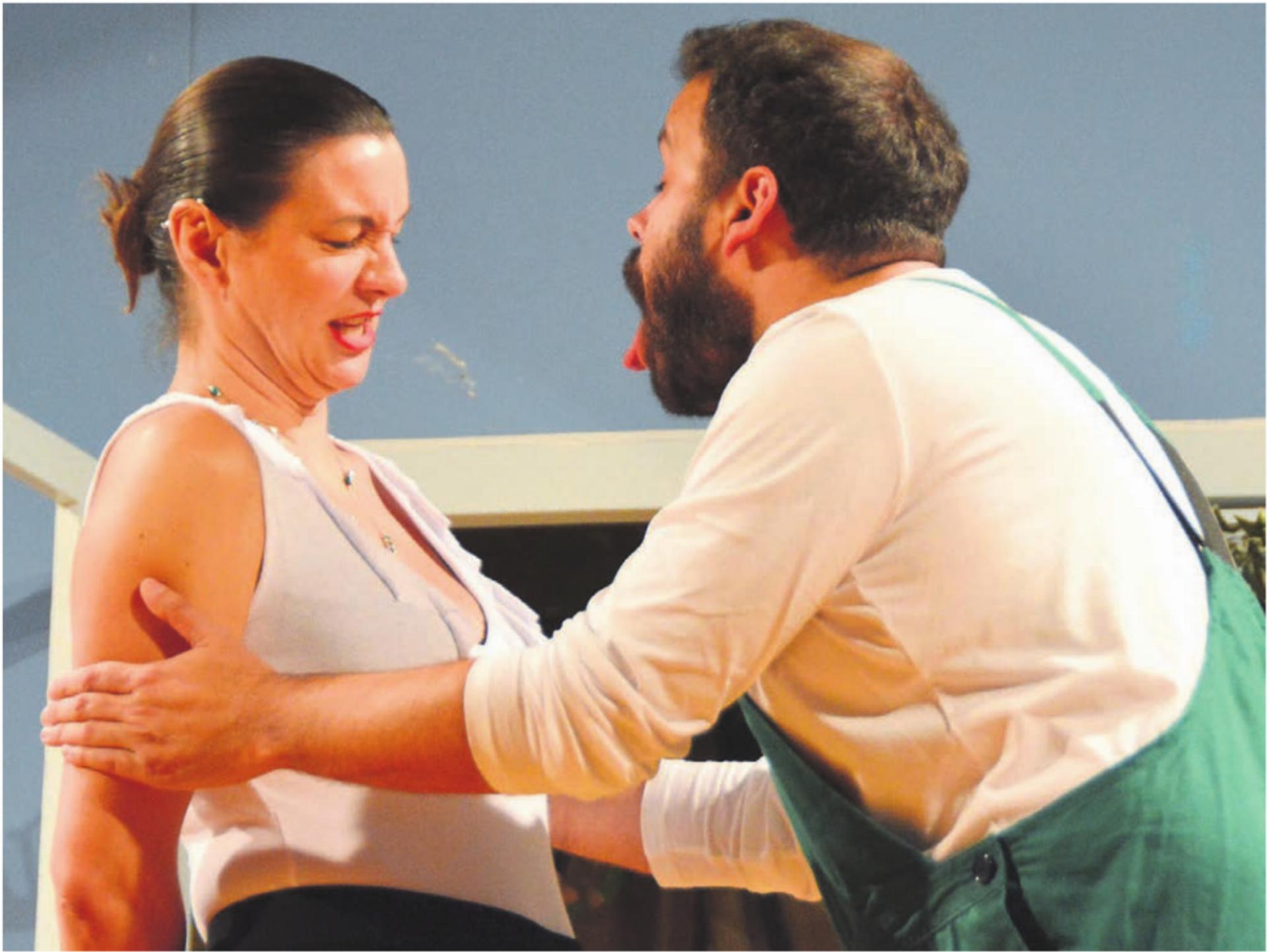Auf die Mimik legen die Schauspieler besonders viel Wert: Clio Meier und Patrick Grob. Bilder: Annemarie Keusch - Das Bild wird blockiert. – Möglicherweise durch einen aktiven Adblocker.