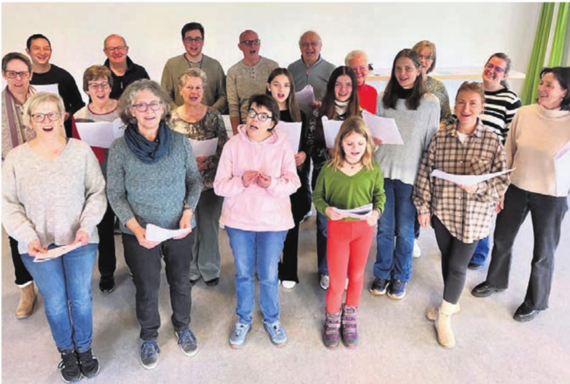 Der Familienchor freut sich auf viele Mitsingende. Bild: zg - Das Bild wird blockiert. – Möglicherweise durch einen aktiven Adblocker.
