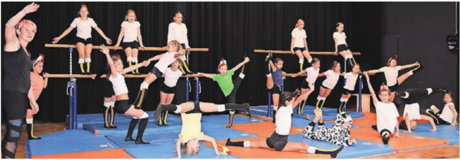 Die kleineren Geräteturnerinnen sind fleissig am Proben. Bild: zg - Das Bild wird blockiert. – Möglicherweise durch einen aktiven Adblocker.