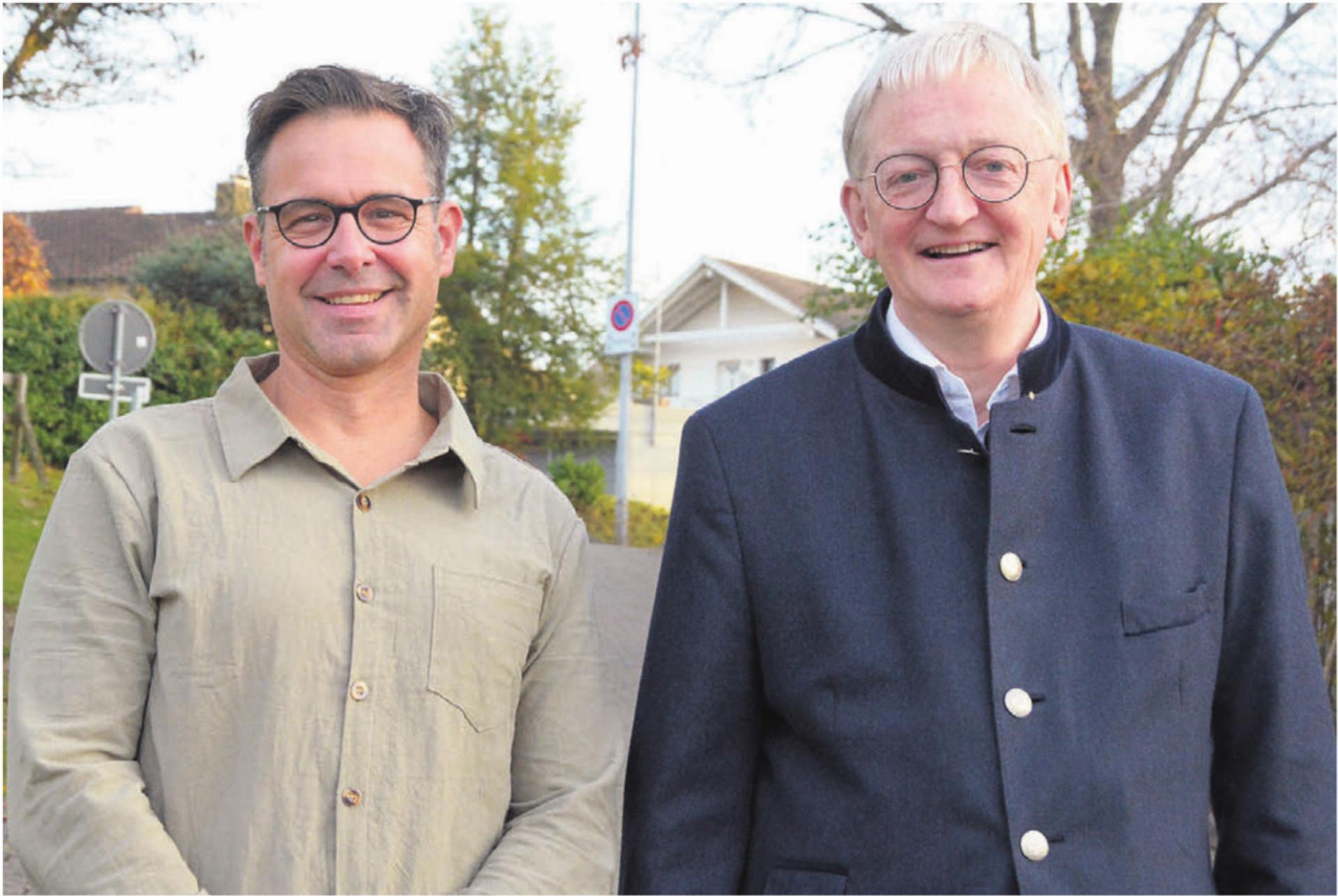 Sie sind überzeugt, dass Schule und Schulsozialarbeit bestens zusammenarbeiten: Martin Schneider (links) und Peter Hochuli. Bild: Annemarie Keusch - Das Bild wird blockiert. – Möglicherweise durch einen aktiven Adblocker.