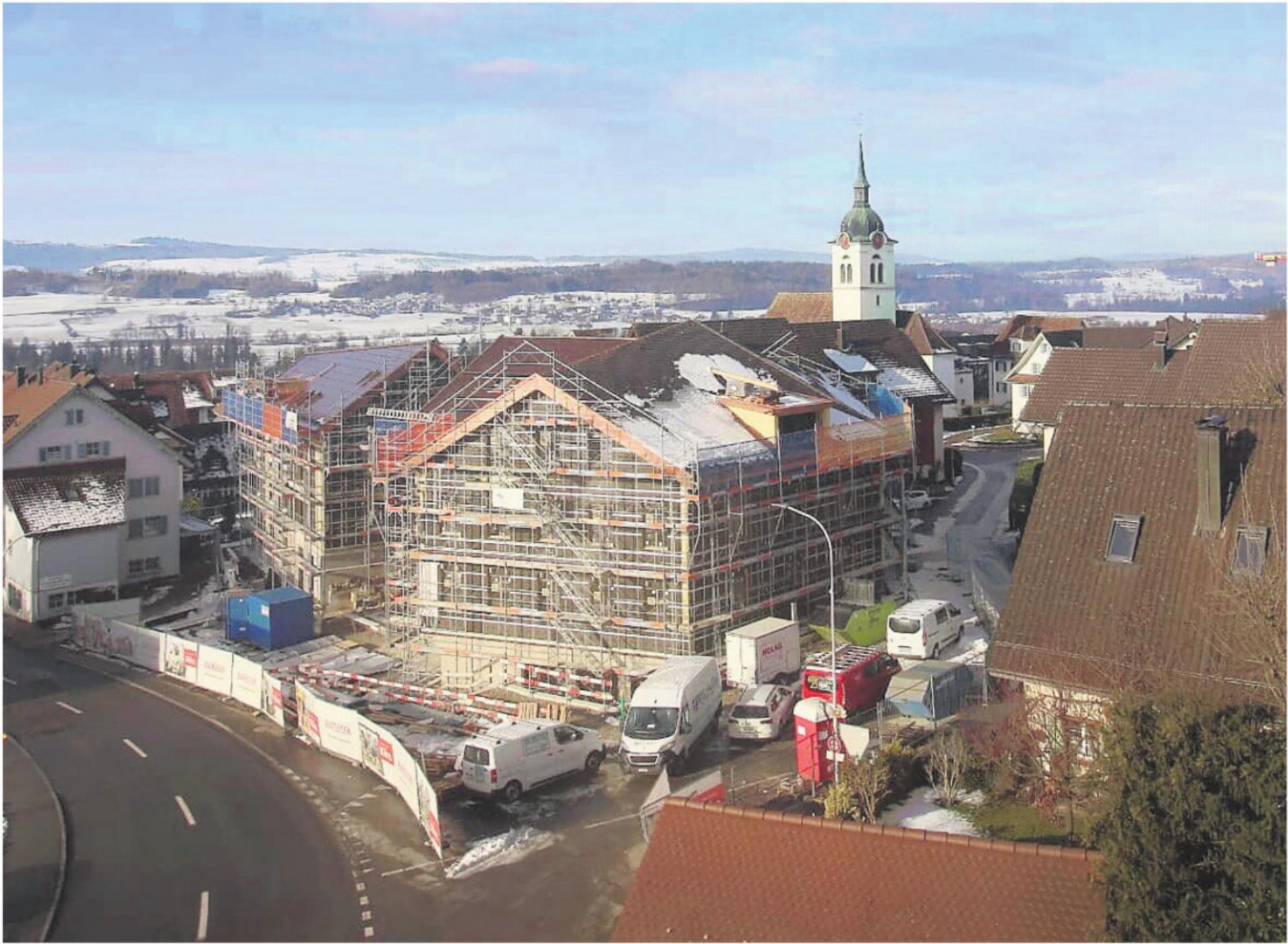 Der neue Hauptsitz in Oberlunkhofen ist am Entstehen – der Bau liegt im Zeitplan. Bilder: zg - Das Bild wird blockiert. – Möglicherweise durch einen aktiven Adblocker.