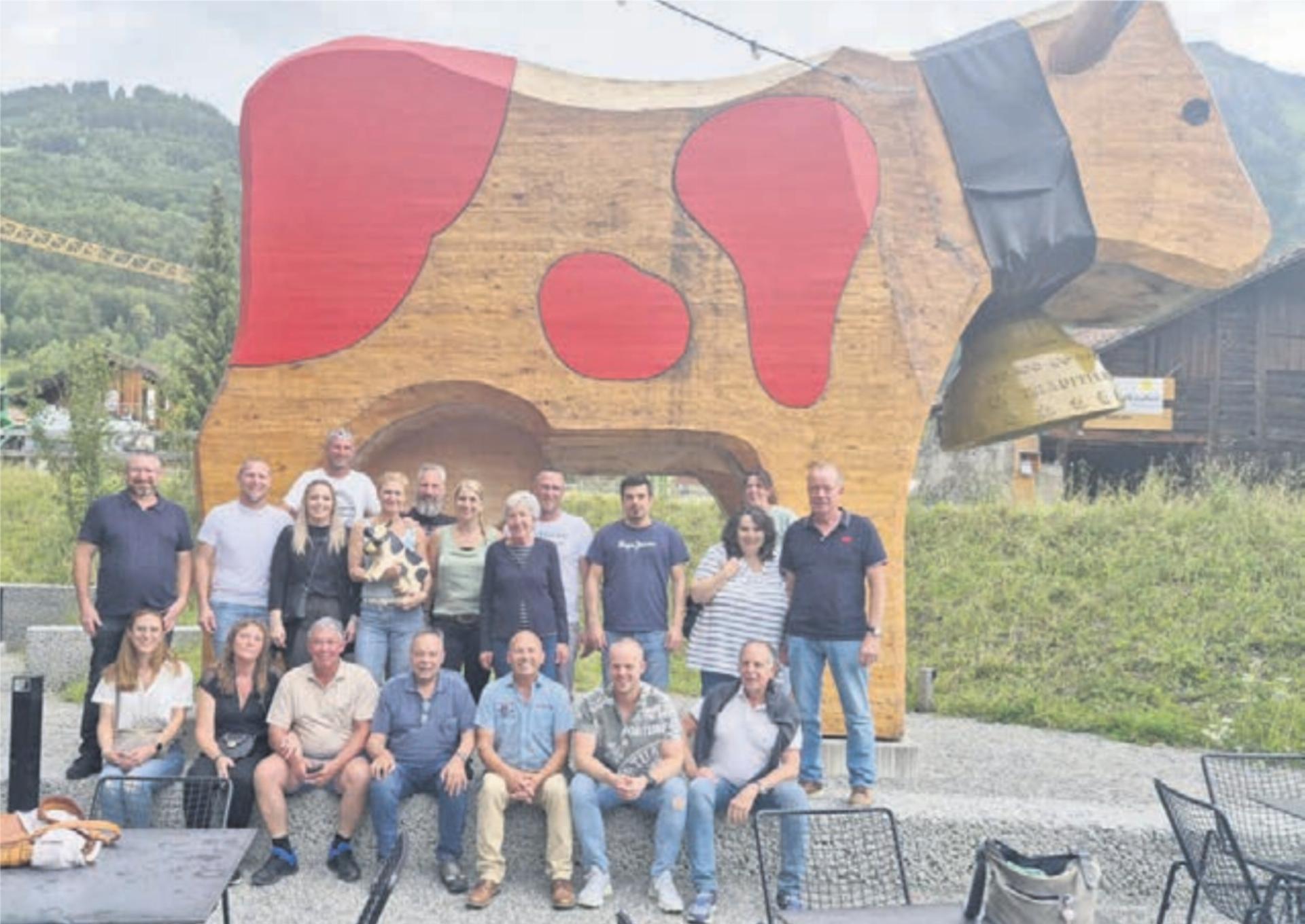 Das Stöckli-Team mit Begleitung genoss einen tollen Jubiläumsausflug. Bild: zg