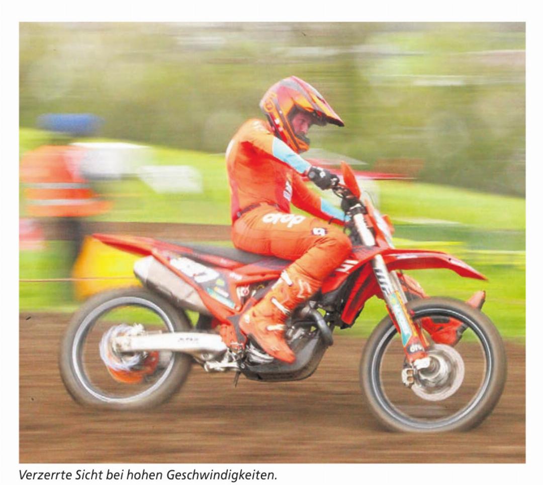 Verzerrte Sicht bei hohen Geschwindigkeiten. Verzerrte Sicht bei hohen Geschwindigkeiten.