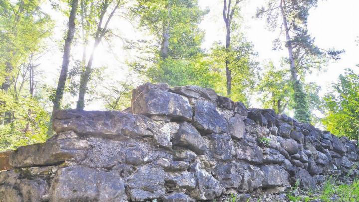 Hier stand im 13. Jahrhundert eine Burg. Mauerresten aus längst vergangenen Zeiten bei Oberlunkhofen. Bild: Thomas Stöckli