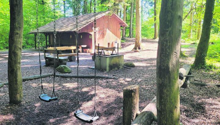 Idyllischer Ort und eine gemütliche Hütte – im Wald ob Nesselnbach scheint die Welt in Ordnung zu sein. Aber die Idylle trügt: Das Gebäude muss saniert werden. Und verfügt über keine Baubewilligung. Bilder: Chregi Hansen
