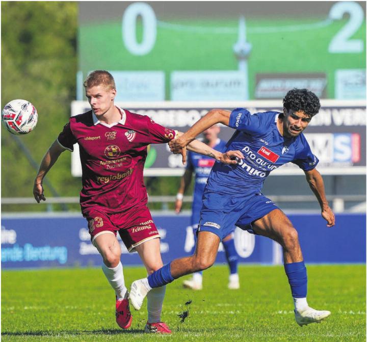Ohne Kampf und Emotionen: Der FC Wohlen (rechts: Luca Nascimento) fand in der ersten Halbzeit nicht statt.    Bild: Andy Müller