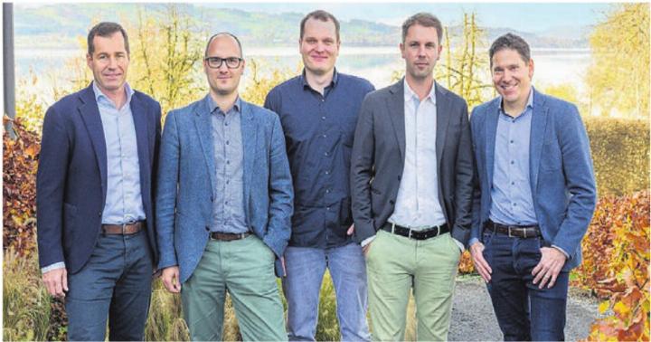 Der Geschäftsleitung der Planora AG (v. l.): Jules Fricker, Reto Ribolla, Patrick Keusch, Adrian Duss, Renato Moos. Bild: pd