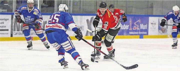 Marc Gisler (links) und der HC Wohlen Freiamt spielen gegen Bucheggberg. Carlos Zuberbühler und Fi-Gö gegen Laufen. Bild: Archiv/jl