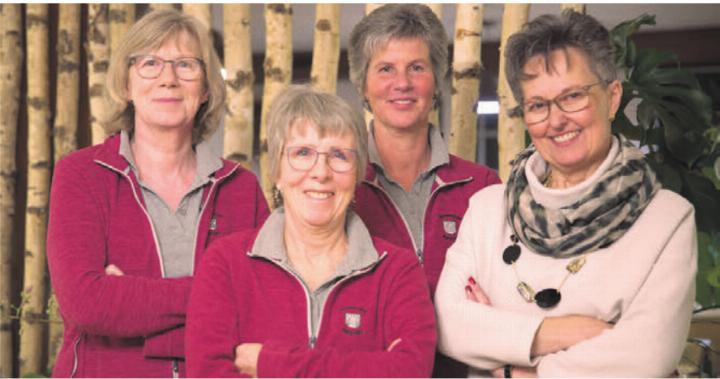 Die fleissigsten Turnerinnen, von links: Claudia Küng (38 Turnstunden), Theres Meier (37), Andrea Wicki (38), Esther Hiltbrunner (37). Bild: zg