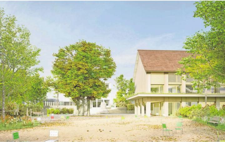 So könnte das neue Gemeindehaus dereinst aussehen. In der ursprünglichen Planung ist der Kultursaal im grosszügigen Dachgeschoss. Verschiedene Vereine hätten ihn lieber im Erdgeschoss. Visualisierung: zg So könnte das neue Gemeindehaus dereinst aussehen. In der ursprünglichen Planung ist der Kultursaal im grosszügigen Dachgeschoss. Verschiedene Vereine hätten ihn lieber im Erdgeschoss. Visualisierung: zg