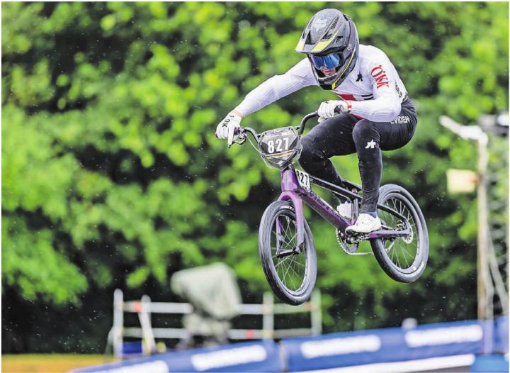 Die Geschwindigkeit an den BMX-Rennen gefällt den Brüdern. Nick Hofer (Bild) hat an der WM in Kopenhagen das Podest nur um zwei Zehntelsekunden verpasst. Bilder: zg