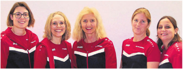 Der neu gewählte Vorstand: (von links) Nicole Nietlispach, Eveline Meyer, Priska Brunner, Andra Feldmann und Sarah Vock. Bild: zg