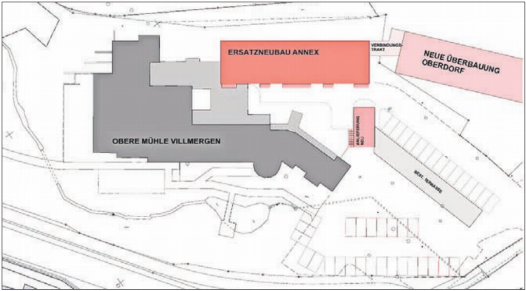 So ist das Gesamtprojekt geplant: Rechts die neue Überbauung Oberdorf, welche die Xaver Meyer zu einem späteren Zeitpunkt bauen will. Bilder: zg So ist das Gesamtprojekt geplant: Rechts die neue Überbauung Oberdorf, welche die Xaver Meyer zu einem späteren Zeitpunkt bauen will. Bilder: zg