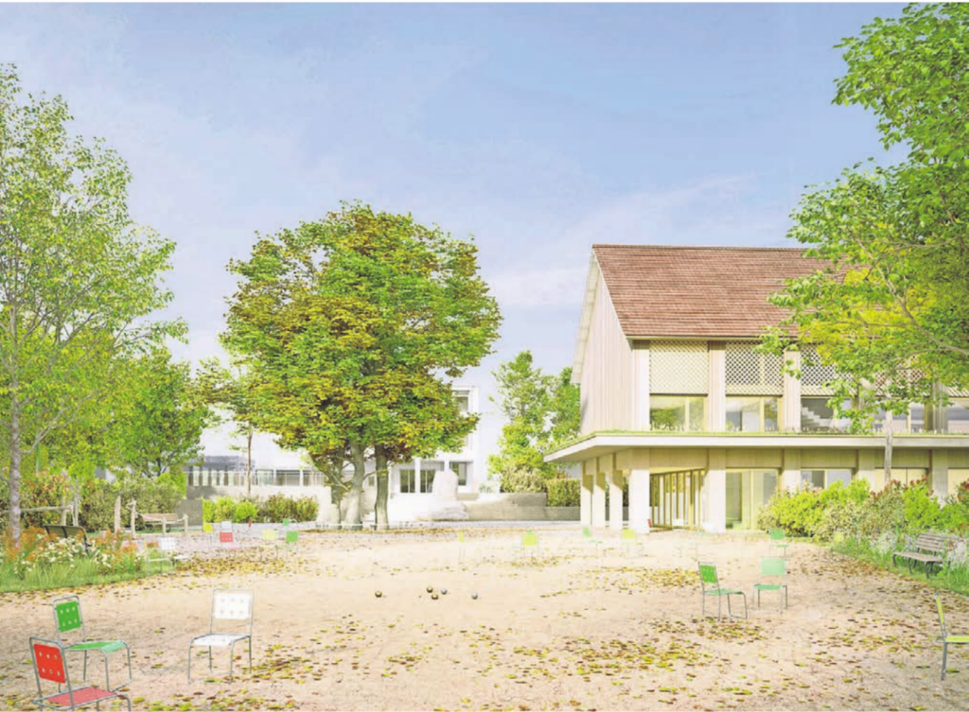 So soll das neue Gemeindehaus dereinst aussehen. Wegen Problemen mit dem Grundwasser braucht es nun Anpassungen, auch die Option einer Tiefgarage ist damit vom Tisch. Visualisierung: Archiv - Das Bild wird blockiert. – Möglicherweise durch einen aktiven Adblocker.