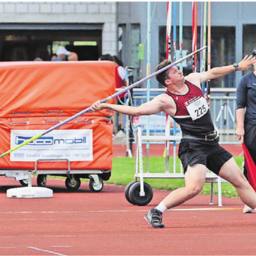 Vom Winde beflügelt - Dominique Garmier vom TV Wohlen holte im Speer mit 49,14 Meter den 3. Platz und seine neue persönliche Bestleistung.