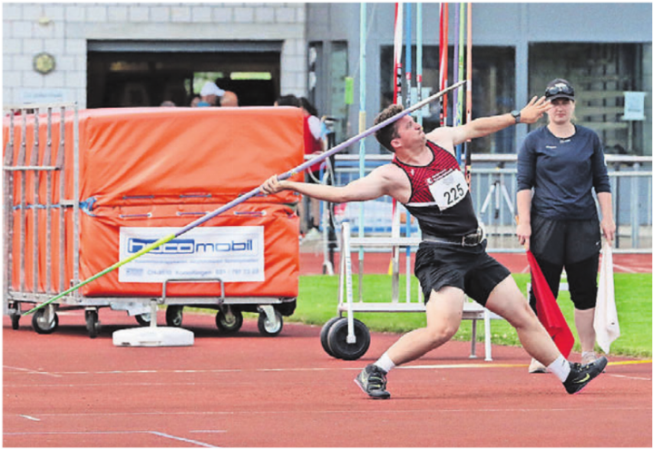 Dominique Garmier vom TV Wohlen holte im Speer mit 49,14 Meter den 3. Platz und seine neue persönliche Bestleistung.