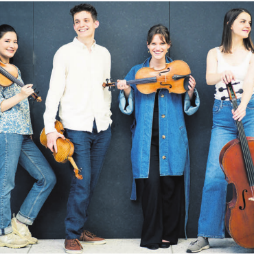 Erinnerung an ein Veilchen - Talos Quartett (v. l.): Hana Mizuta-Spencer und Leo Appel (Violine), Alinka Rowe (Viola) und Katarina Leskovar (Cello). Bild: pd