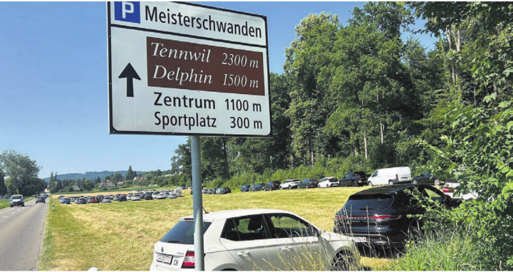 Dieses Bild mag man am Hallwilersee nicht mehr dulden: Das Parkieren an irregulären Orten wird nun mit dem neuen Konzept Freizeitverkehr bekämpft. Bild: pd