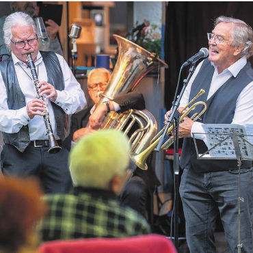Wie immer harmonisch - Im Rüebliland-Kafi waren «The Mississippi Stompers» zu erleben.    Bilder: Stefan Hotz