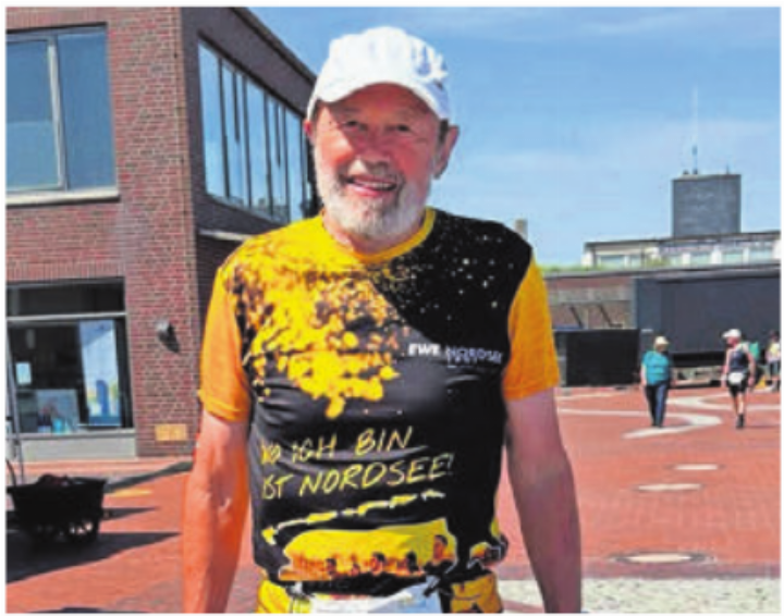Fritz Rüegsegger vor dem Start zum Nordseelauf. Bild: zg