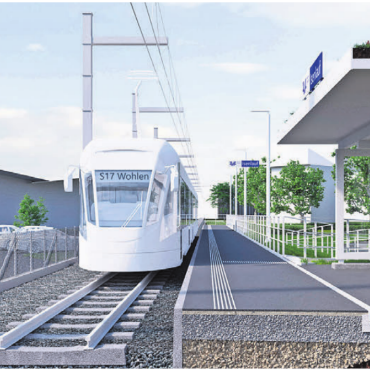 Ein komplett neuer Bahnhof - So wird der Isenlauf-Bahnhof nach Beendigung der Bauarbeiten Ende August daherkommen. Bild: pd