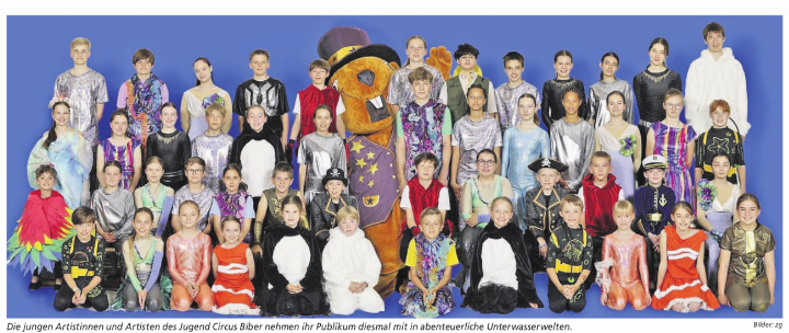 Die jungen Artistinnen und Artisten des Jugend Circus Biber nehmen ihr Publikum diesmal mit in abenteuerliche Unterwasserwelten. Bilder: zg