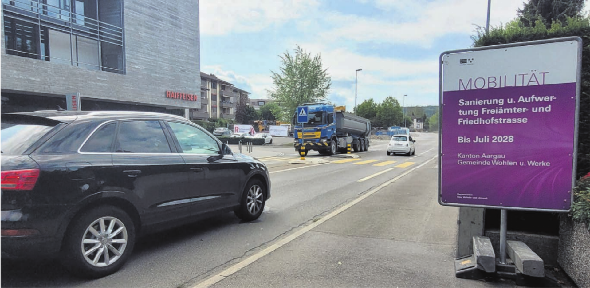 Die Friedhof- und die Freiämterstrasse sind in einem sehr schlechten Zustand. In den kommenden zwei Jahren werden sie saniert und umgebaut. Bild: Chregi Hansen - Das Bild wird blockiert. – Möglicherweise durch einen aktiven Adblocker.